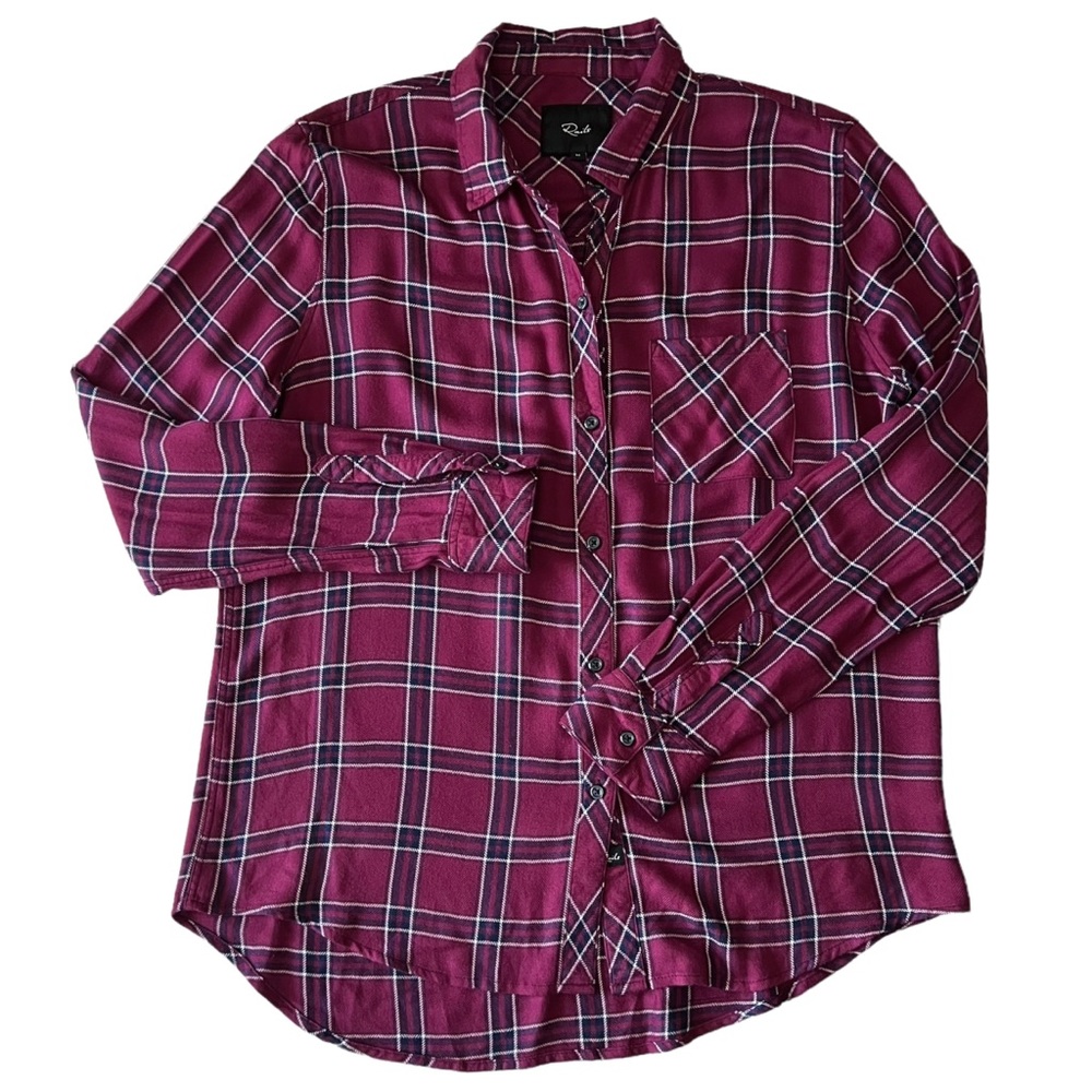 Rails Hunter Plaid Merlot Navy Button Up Shirt | … - image 6